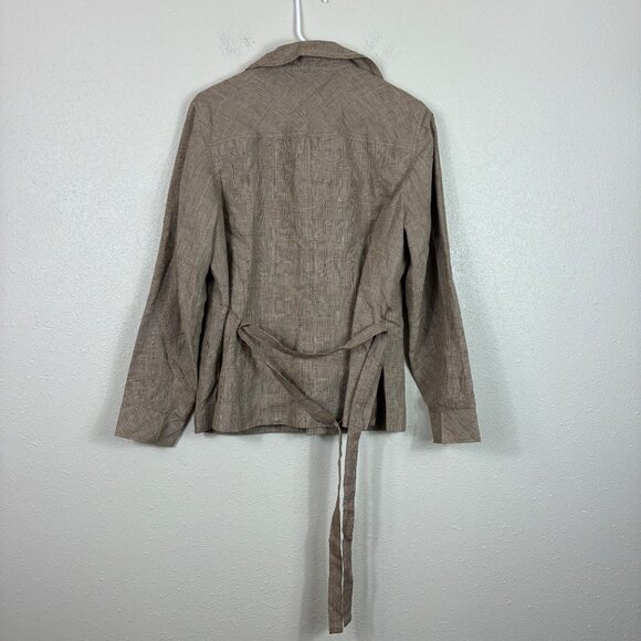 Y2K Coldwater Creek 100% Linen Blazer Jacket Size Medium  Coastal Grandma - Picture 9 of 9